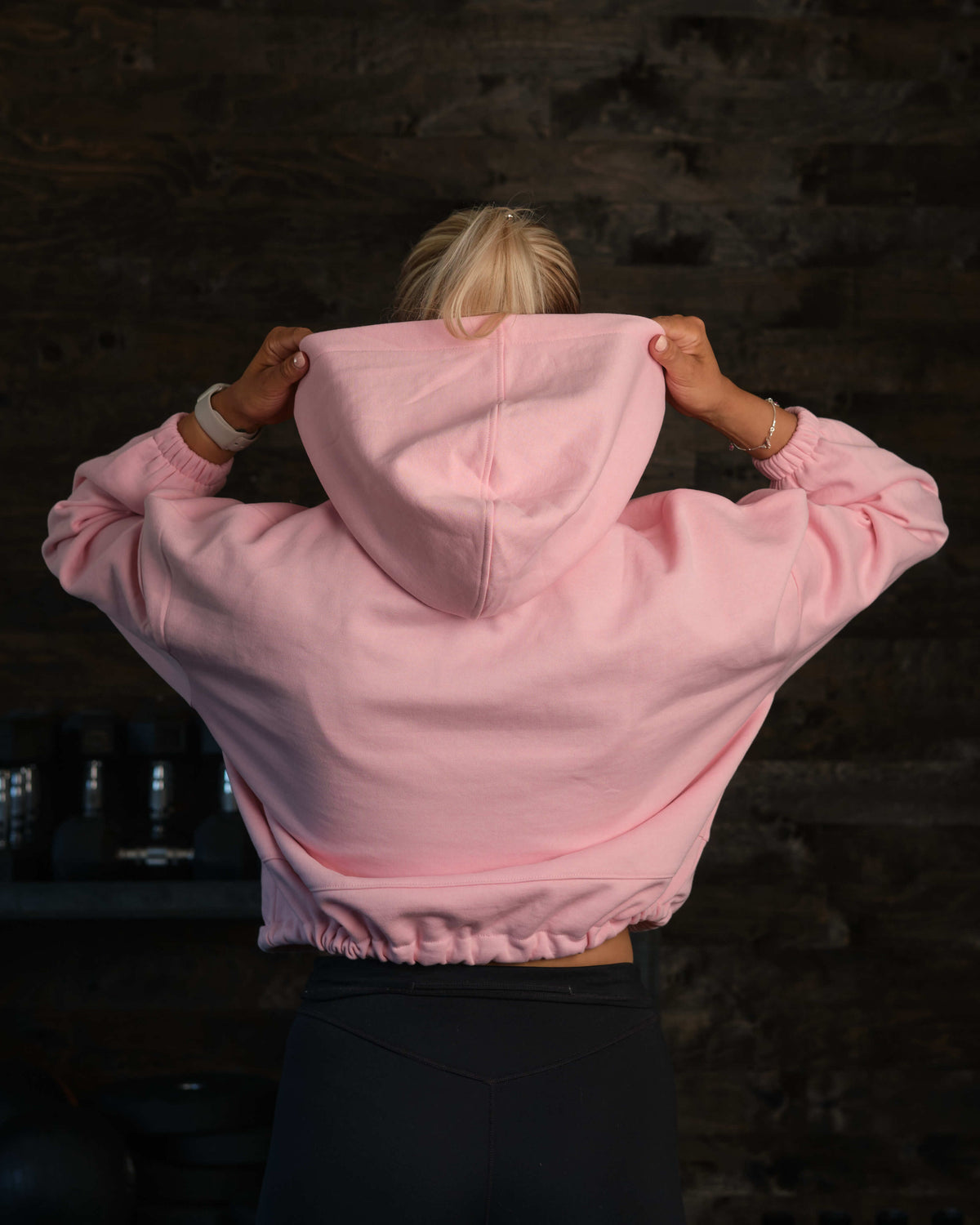Cropped Oversize Hoodie (Light Pink)